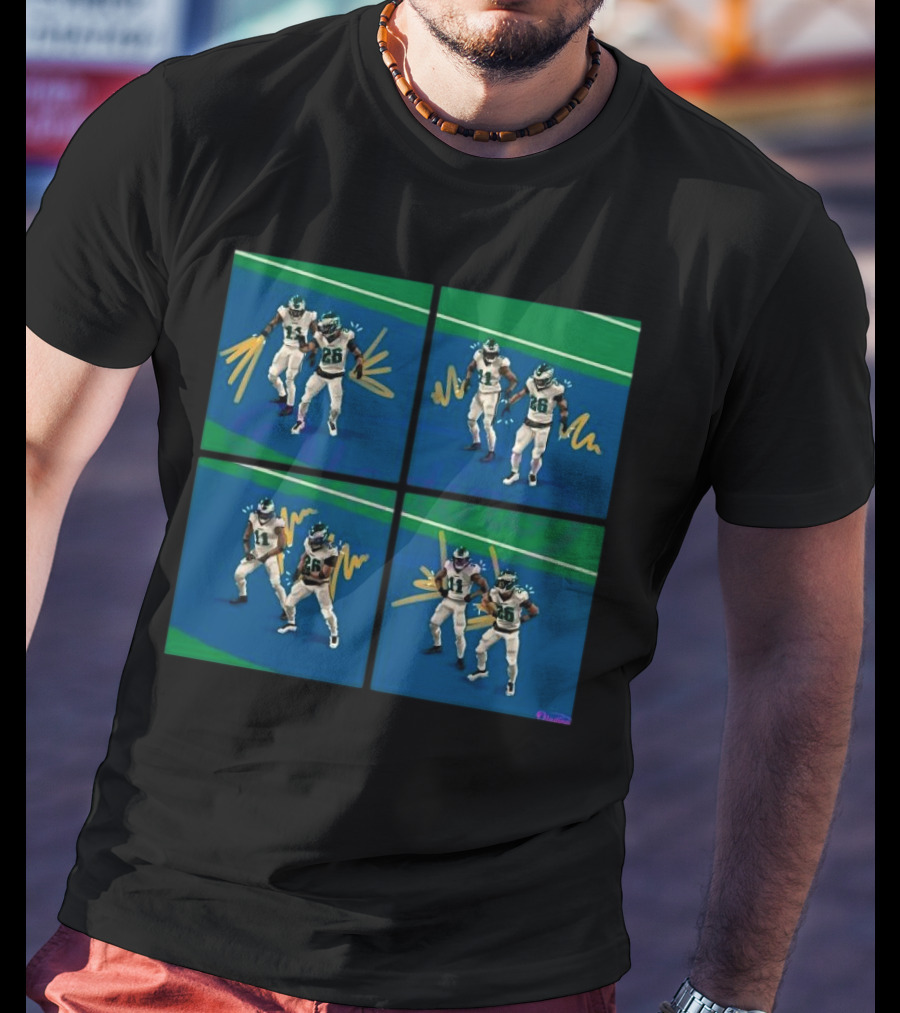 Aj Brown Saquon Barkley Dance Celebration Football Animation T-Shirt