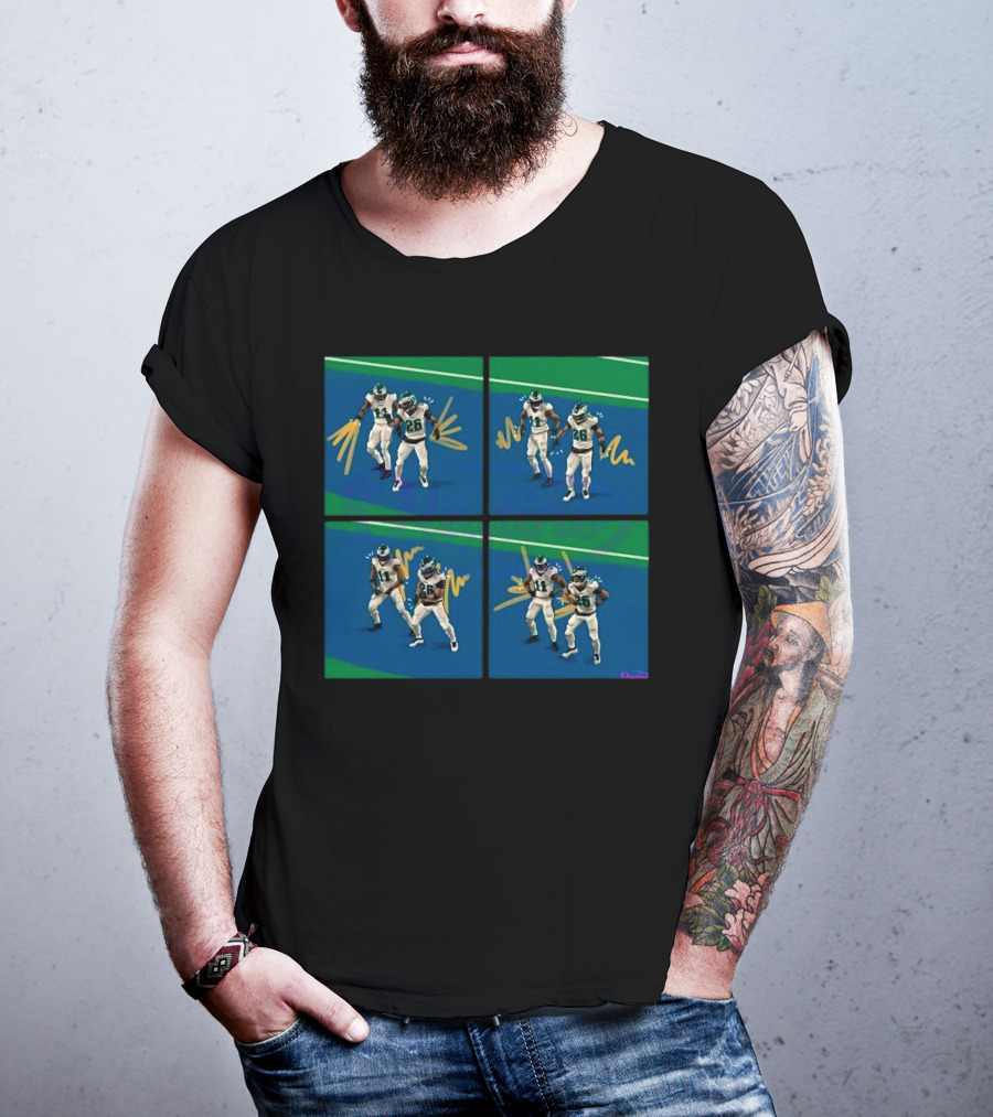 Aj Brown Saquon Barkley Dance Celebration Football Animation T-Shirt