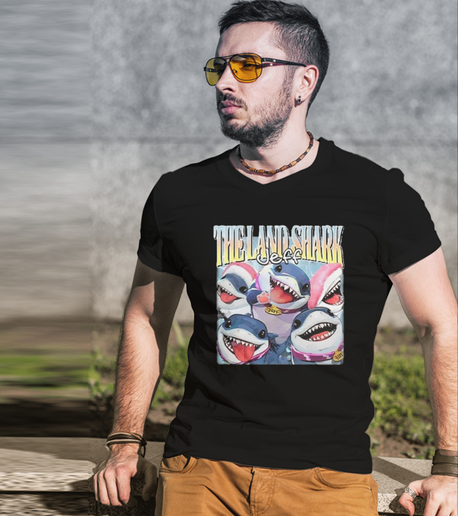 Jeff The Land Shark Smiling Cartoon Characters T-Shirt