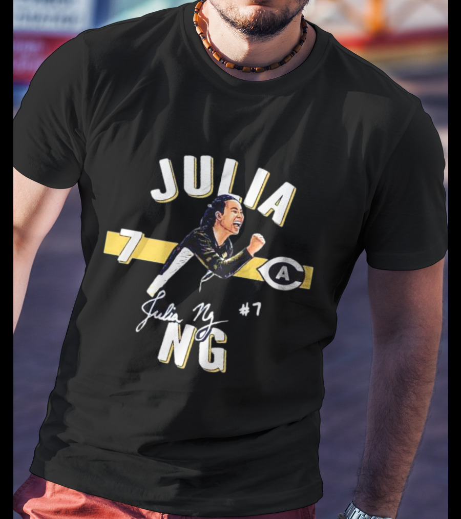Julia Ng #7 UC Davis Aggies Signature Cartoon Player T-Shirt