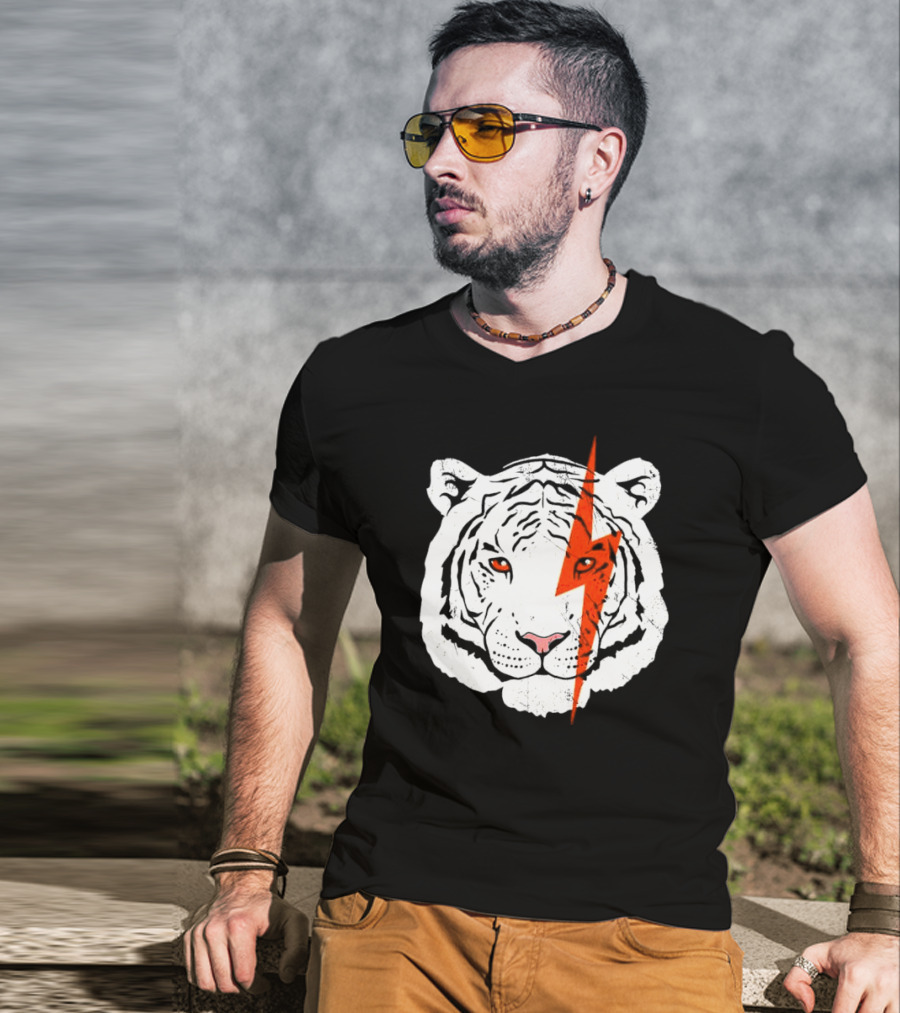 Cincinnati Bengals Lightning Tiger Logo T-Shirt