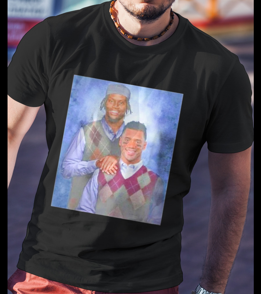 Step Brothers Russell Wilson Lamar Jackson Argyle Sweaters T-Shirt
