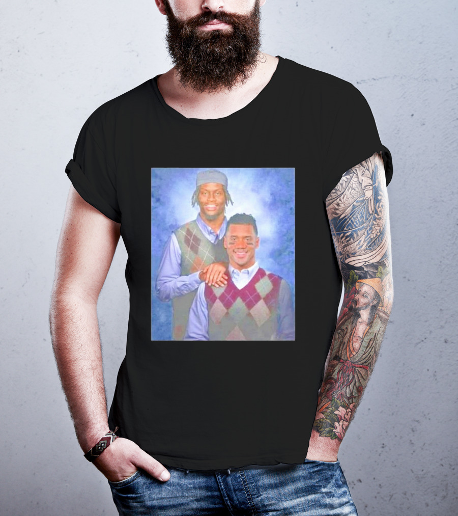 Step Brothers Russell Wilson Lamar Jackson Argyle Sweaters T-Shirt