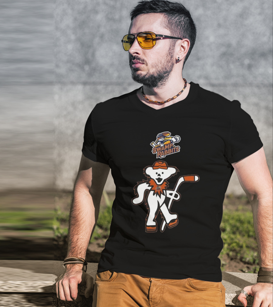 Swamp Rabbits Hockey Dancing Bear Logo Crossover Night For Fans T-Shirt