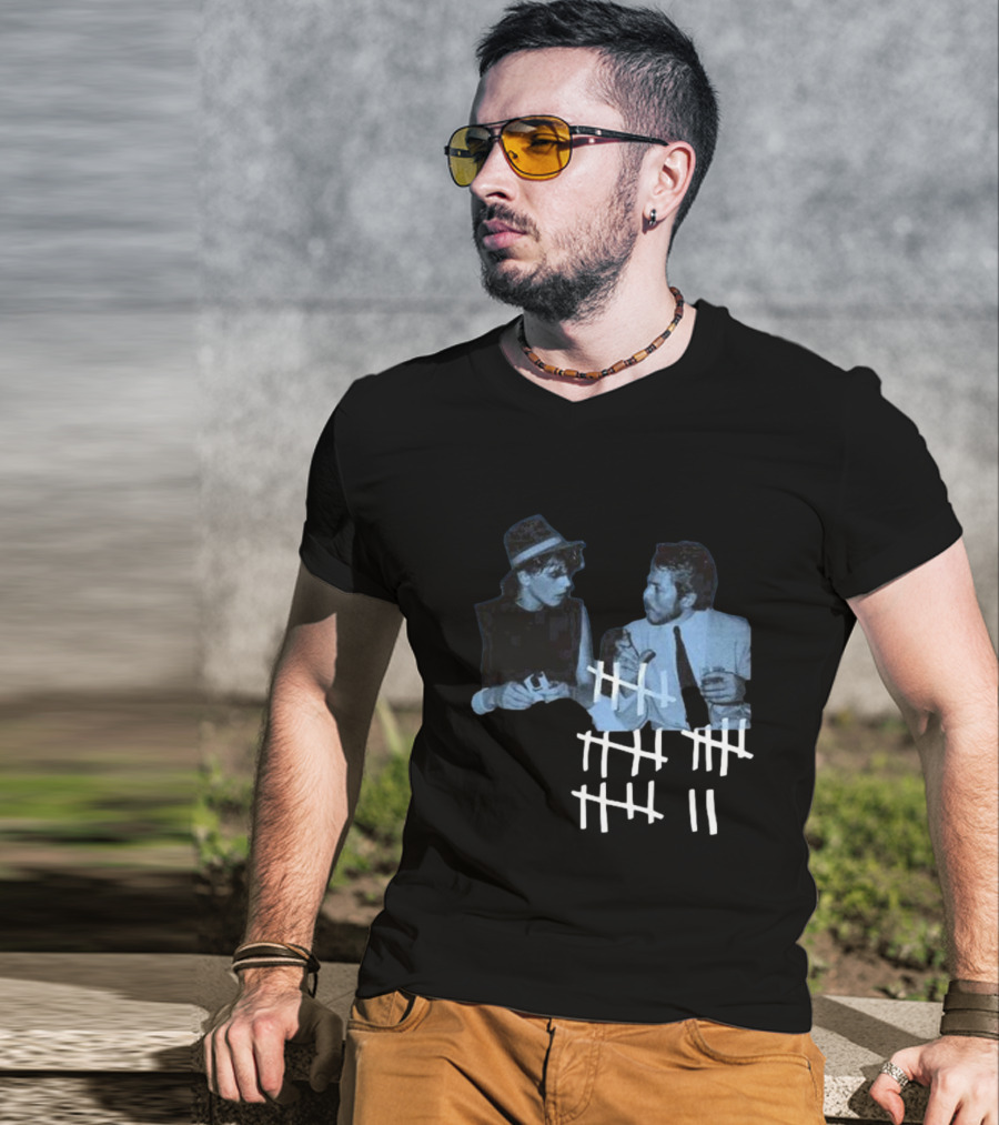 John Taylor X Robert Palmer Power Station Photo Counting Marks T-Shirt