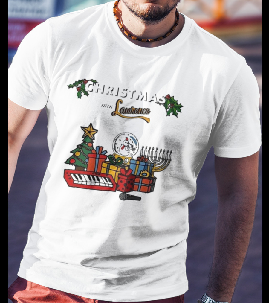 Christmas With Lawrence The Band Holiday Celebration Featuring Festive Tree, Keyboard, And Snowman T-Shirt
