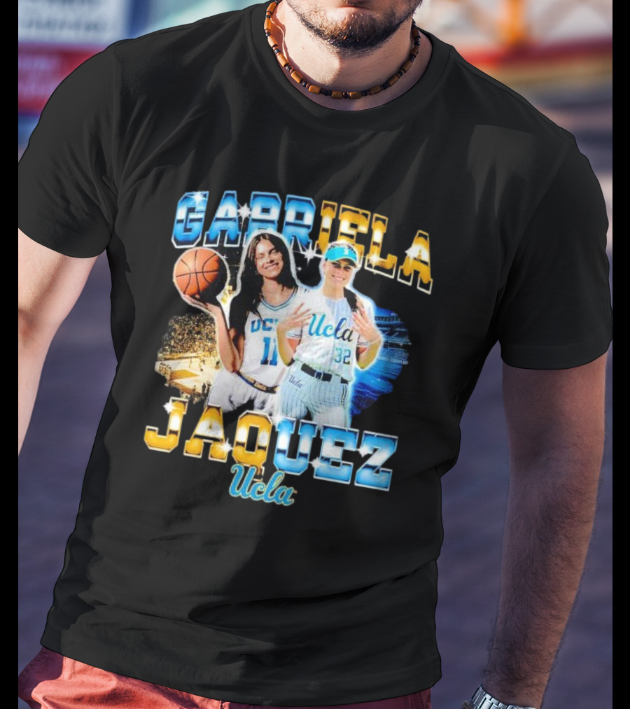Gabriela Jaquez UCLA Bruins 10 32 Vintage Basketball Dual Image T-Shirt