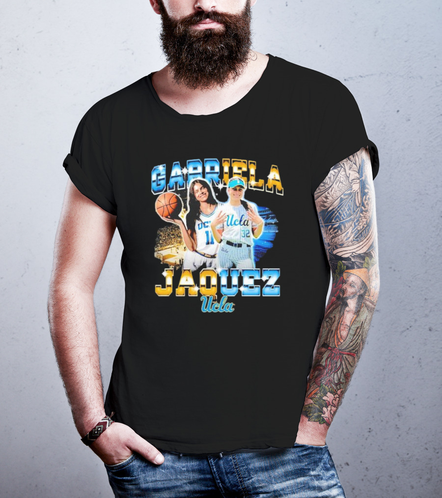 Gabriela Jaquez UCLA Bruins 10 32 Vintage Basketball Dual Image T-Shirt