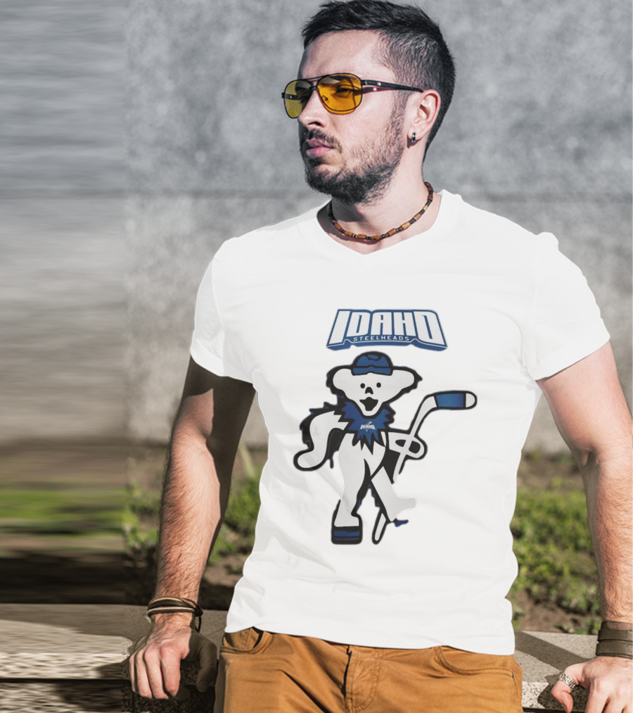 Idaho Steelheads Grateful Dead Hockey Bear 2025 T-Shirt