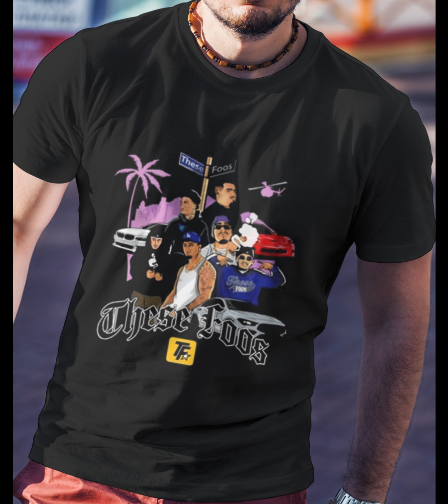 These Foos TA Urban Lifestyle Scene With Cars And Helicopter T-Shirt