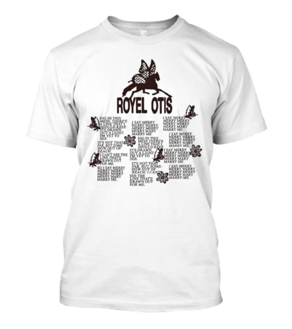 Royel Otis Marry Me Butterfly Winged Horse Text T-Shirt