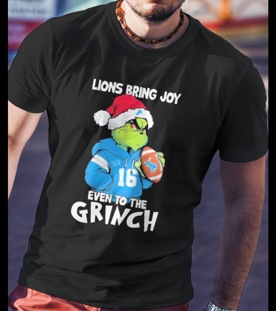 Lions Bring Joy Even To The Grinch Detroit Football 16 T-Shirt