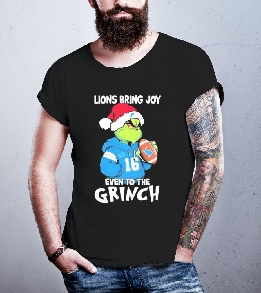 Lions Bring Joy Even To The Grinch Detroit Football 16 T-Shirt