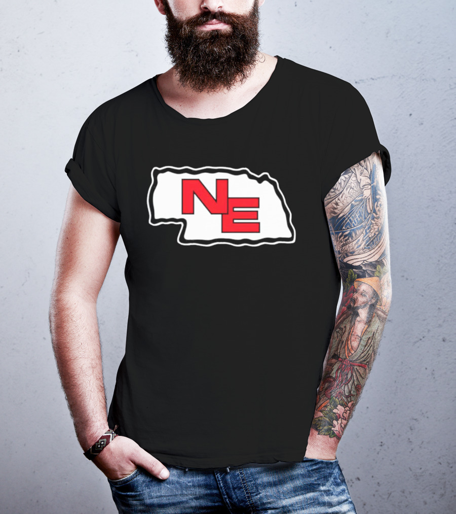 NE Nebraska State Outline Arrowhead T-Shirt