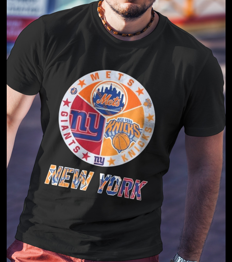 New York Mets Giants Knicks Circle Logo New York T-Shirt