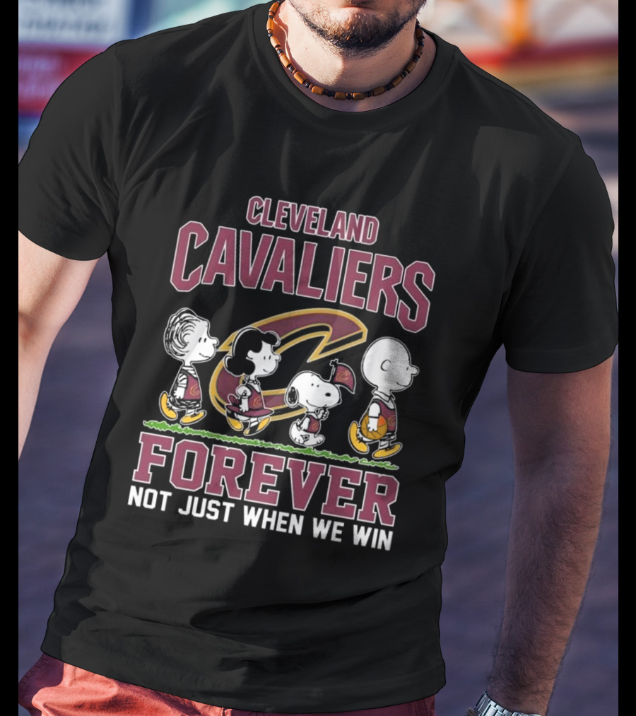 Cleveland Cavaliers Peanuts Characters Walking Forever Not Just When We Win T-Shirt