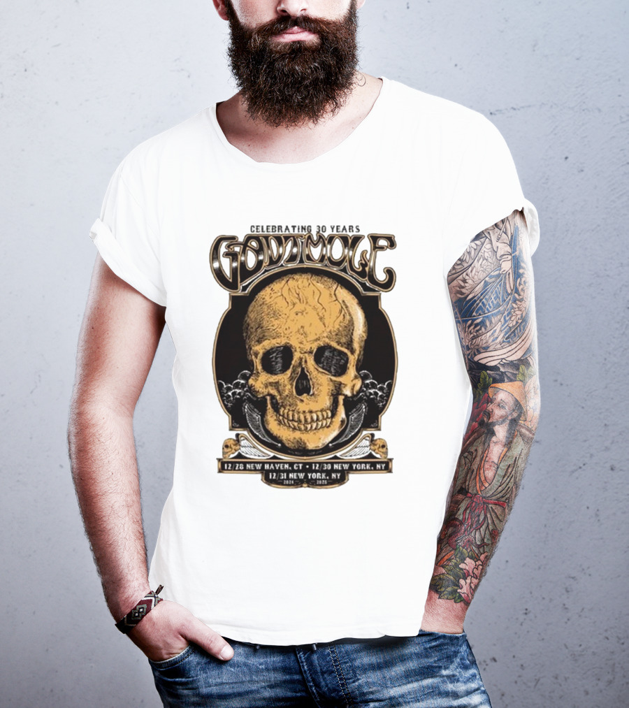 Celebrating 30 Years Gov’t Mule Skull Design Dec 28 New Haven CT Dec 30-31 New York NY T-Shirt