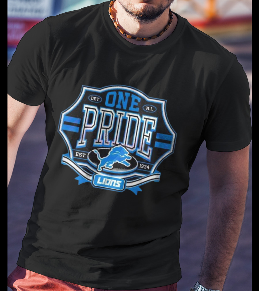 Detroit Lions One Pride Est 1934 Retro Logo DET MI T-Shirt