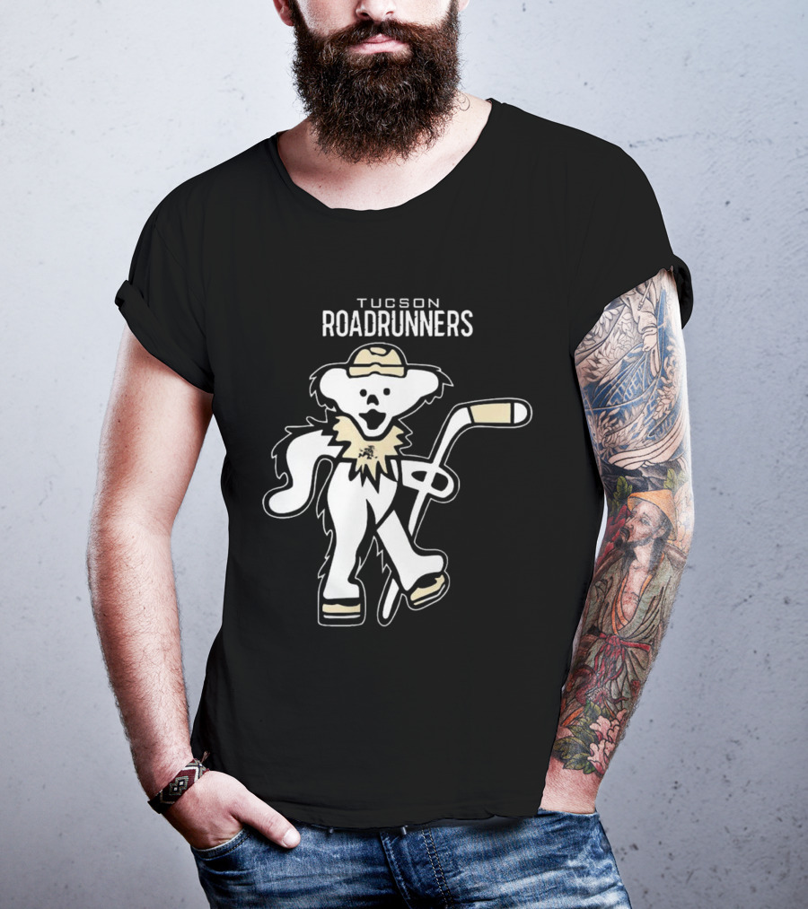 Tucson Roadrunners 2025 Grateful Dead Night Hockey Bear T-Shirt