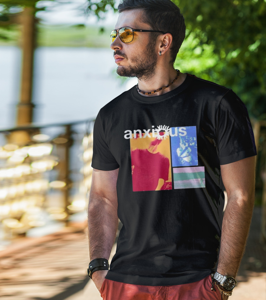Anxious Red Blue Purple Collage T-Shirt
