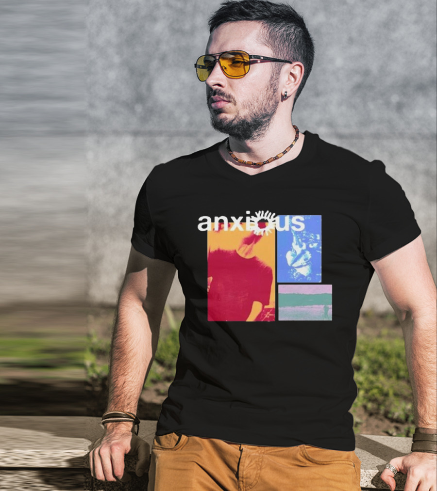 Anxious Red Blue Purple Collage T-Shirt