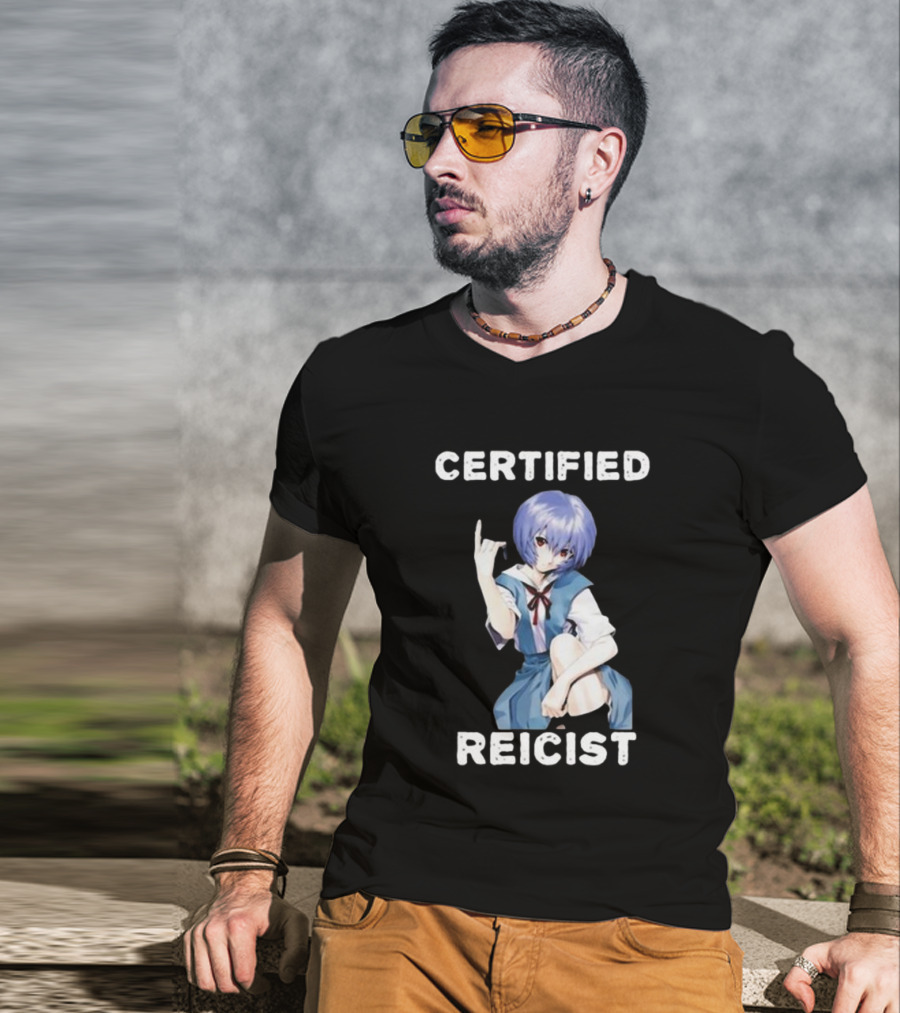Certified Reicist Rei Ayanami Eva Blue Hair School Uniform T-Shirt