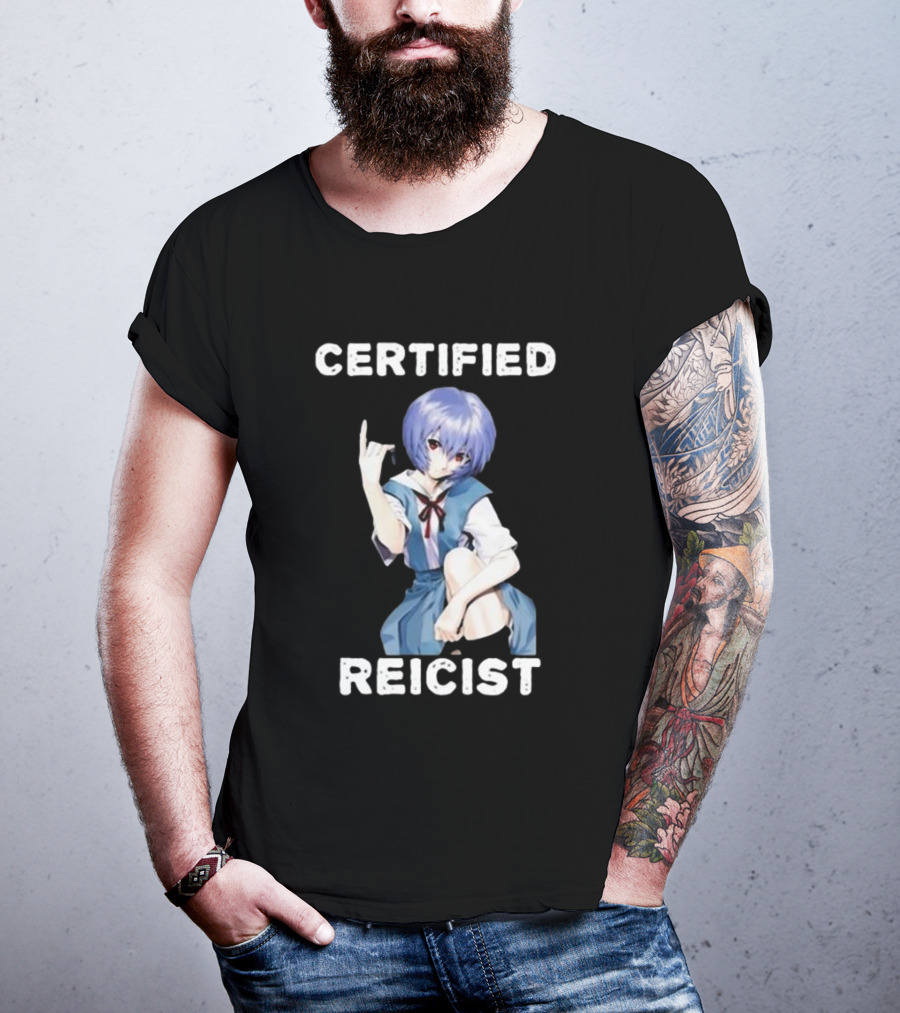 Certified Reicist Rei Ayanami Eva Blue Hair School Uniform T-Shirt
