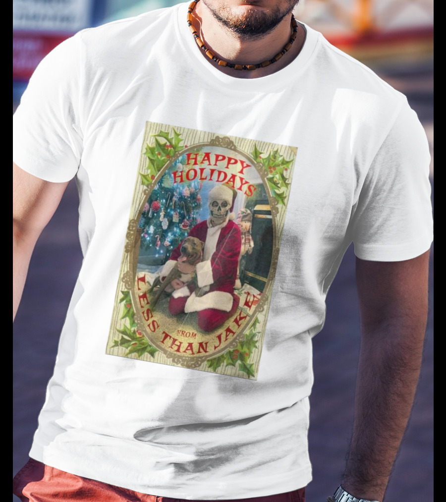 Happy Holidays From Less Than Jake Santa Skeleton Christmas Tree T-Shirt