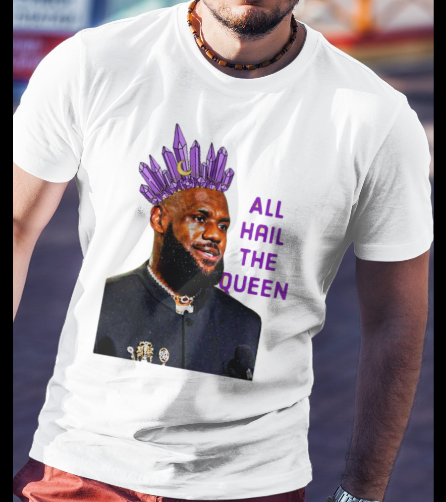LeBron James All Hail The Queen Purple Crystal Crown T-Shirt