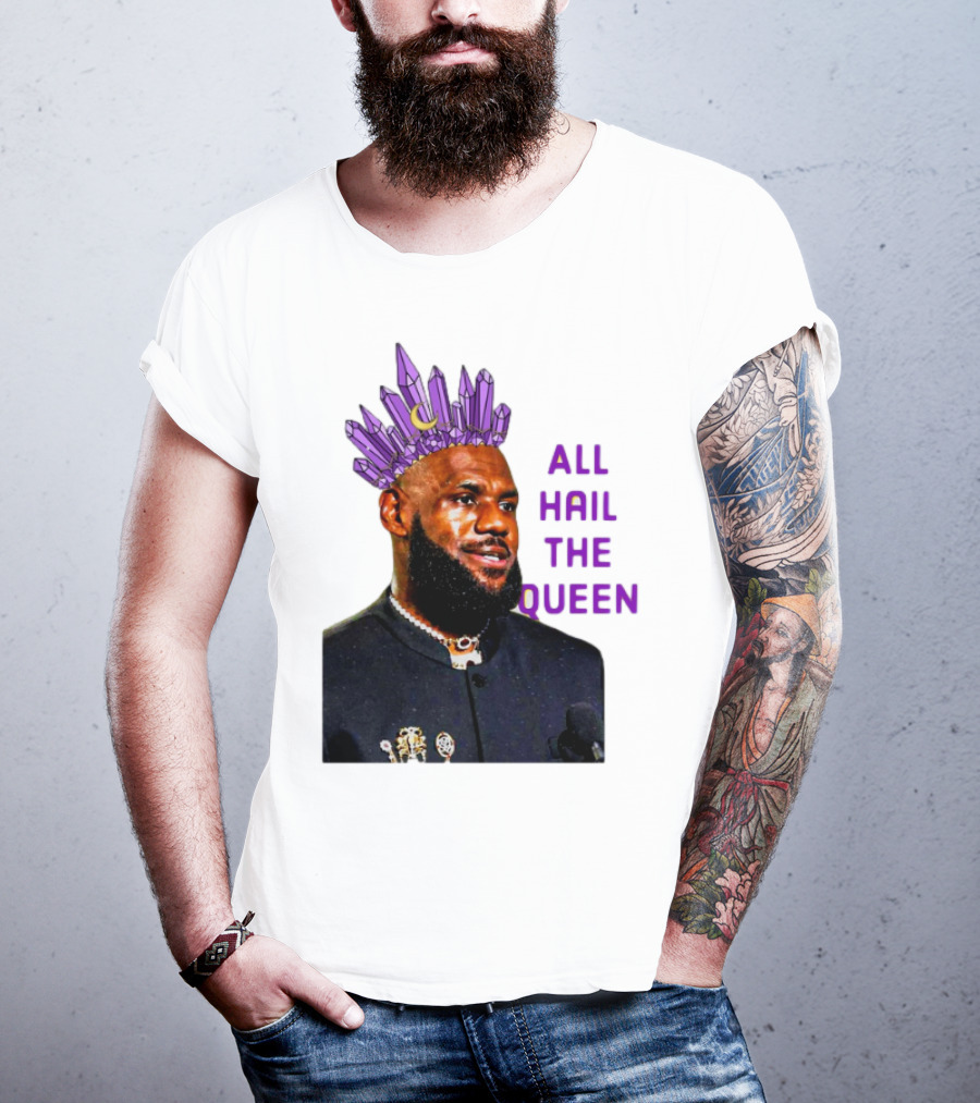 LeBron James All Hail The Queen Purple Crystal Crown T-Shirt