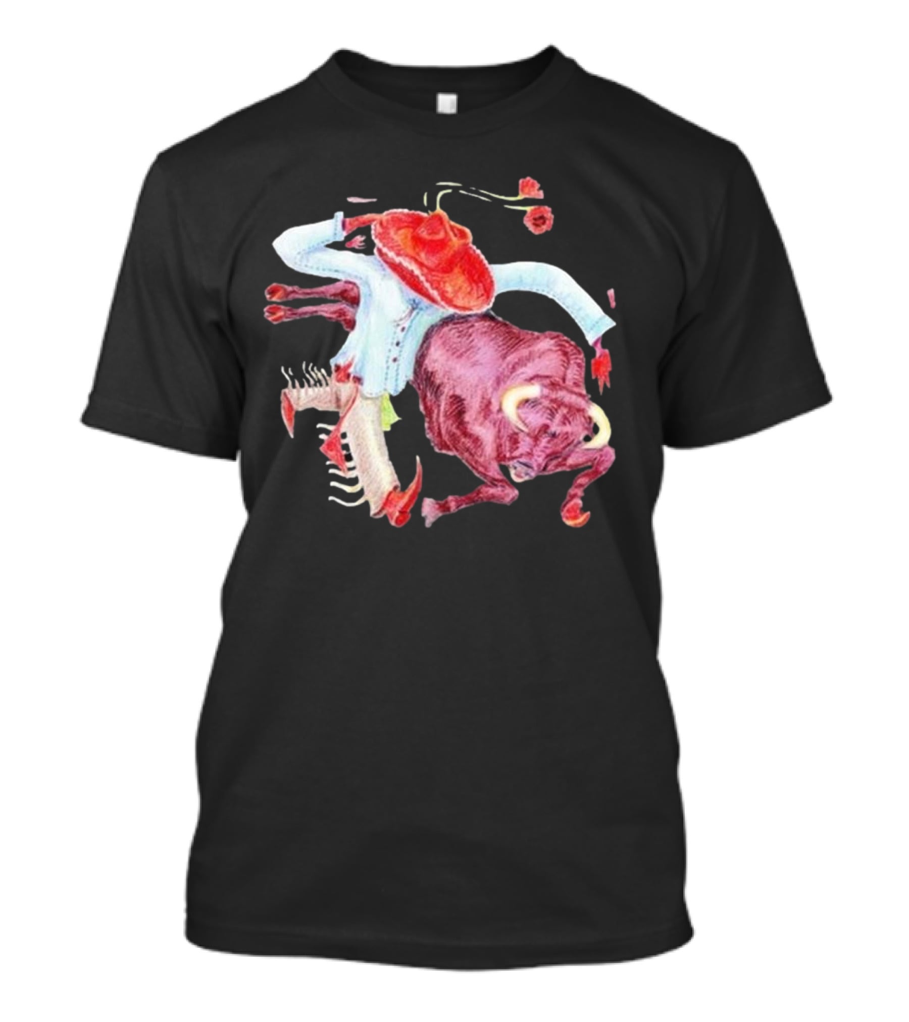 Flip Turn Burnout Days Rodeo Clown Bull Riding Hat Roses T-Shirt