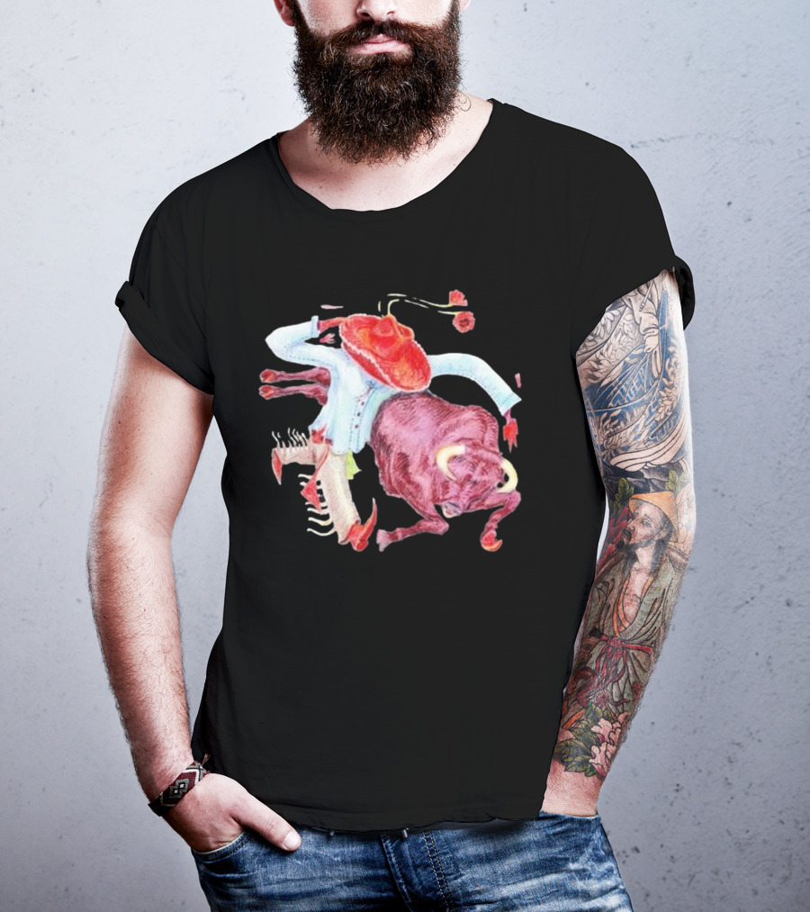 Flip Turn Burnout Days Rodeo Clown Bull Riding Hat Roses T-Shirt