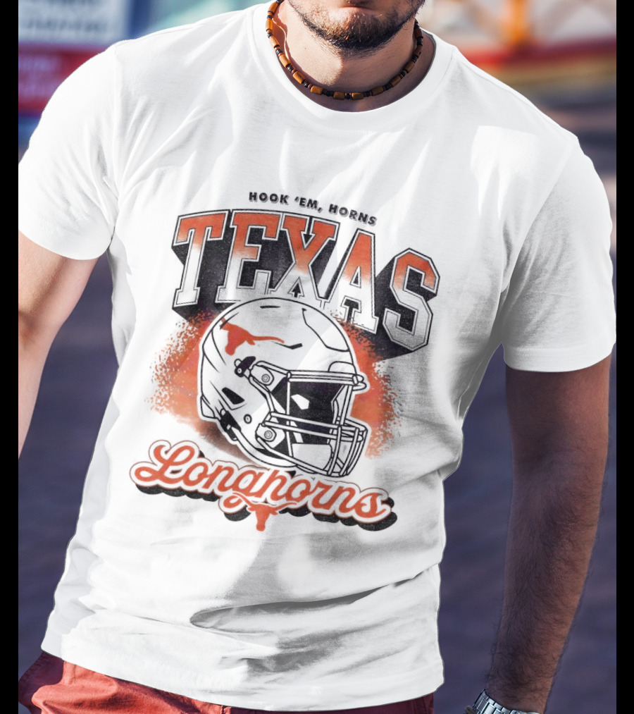 Hook Em Horns Texas Longhorns Football Helmet Texas Longhorns T-Shirt