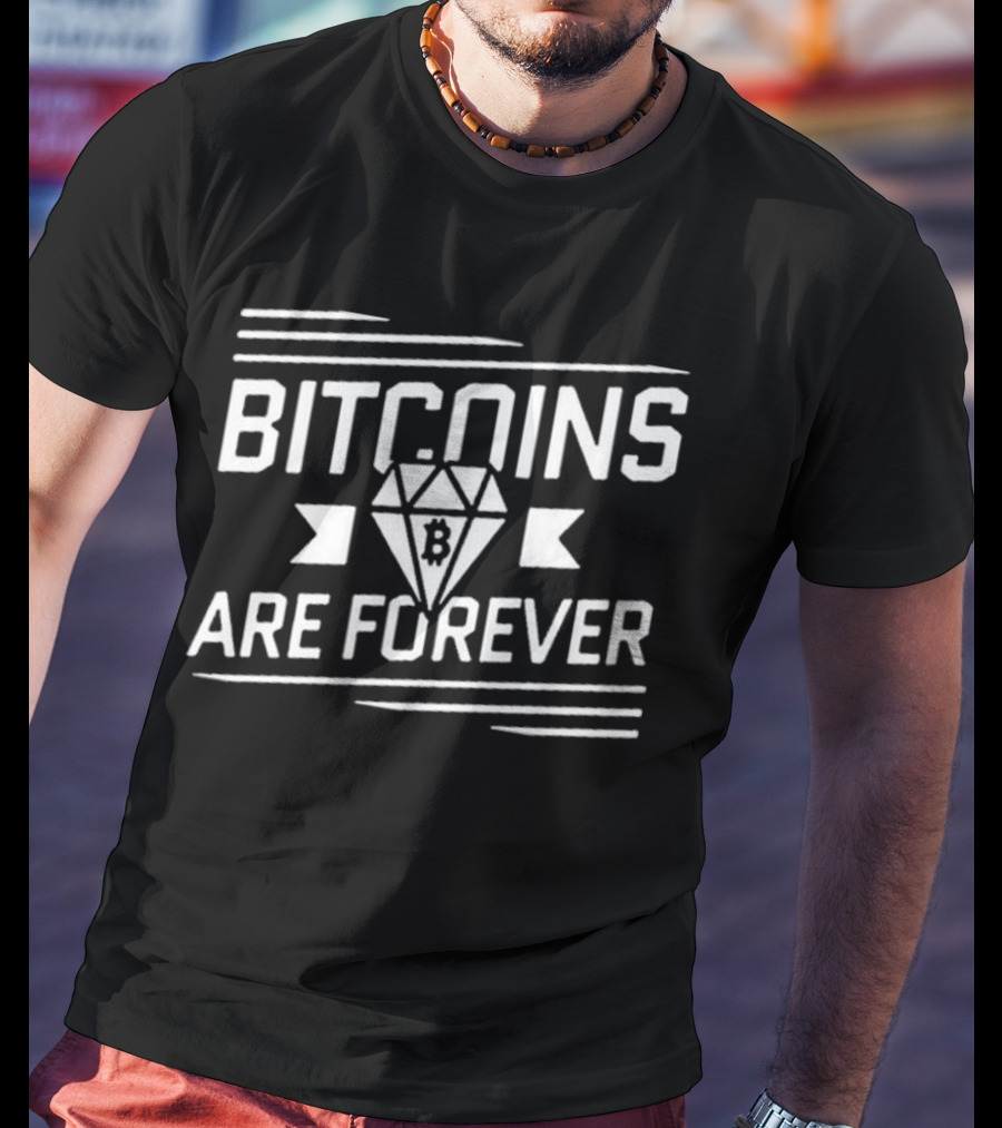 Bitcoins Are Forever Diamond Symbol Text T-Shirt