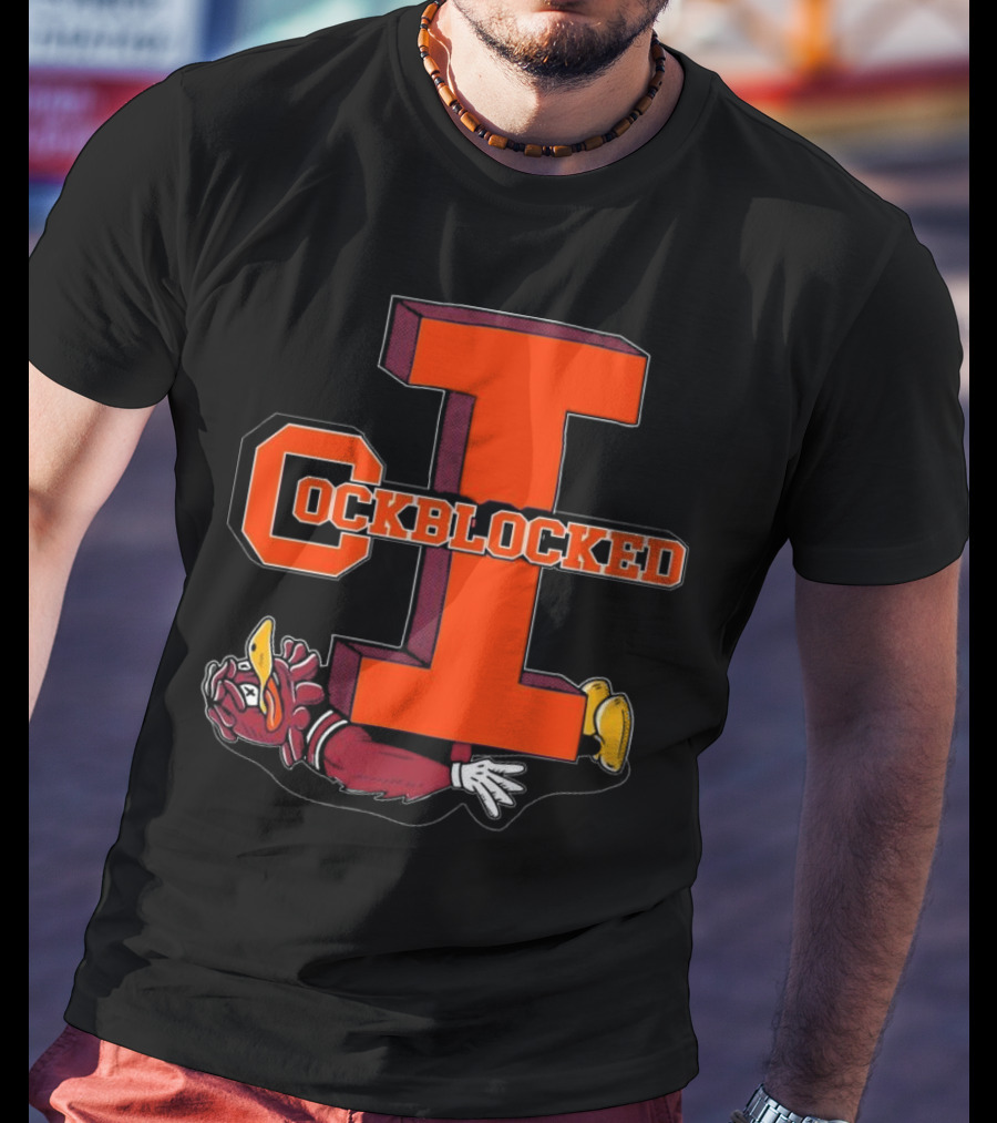 Cockblocked I Gamecock Under Illinois Block T-Shirt