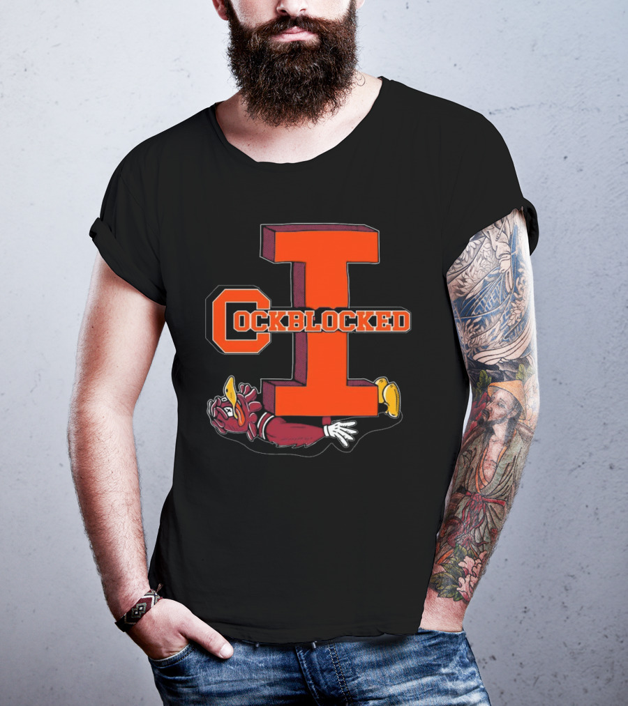 Cockblocked I Gamecock Under Illinois Block T-Shirt