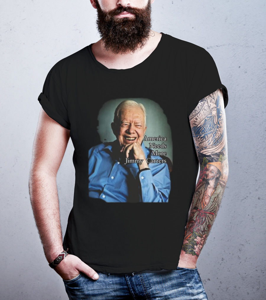 Norbert Leo Butz America Needs More Jimmy Carters Image With Smiling Elderly Man In Blue T-Shirt