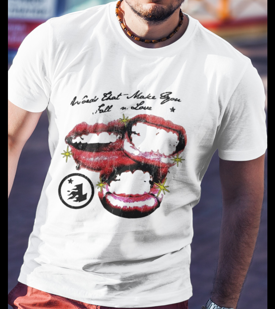 Lonely Hearts Club Words That Make You Fall In Love Lips Stars T-Shirt