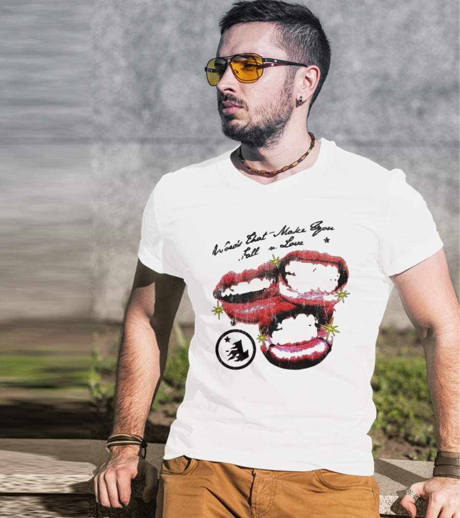 Lonely Hearts Club Words That Make You Fall In Love Lips Stars T-Shirt