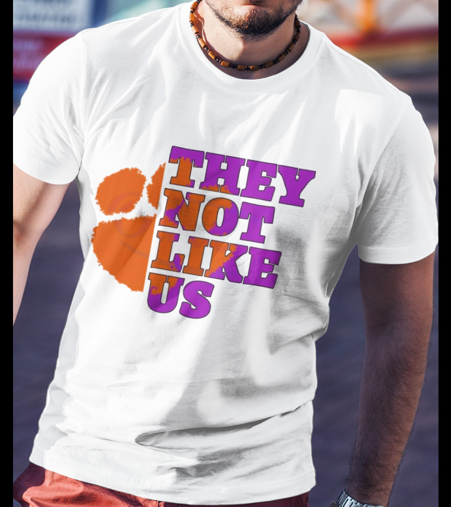 They Not Like Us Clemson Tigers College Football 2025 Orange Paw Prints T-Shirt
