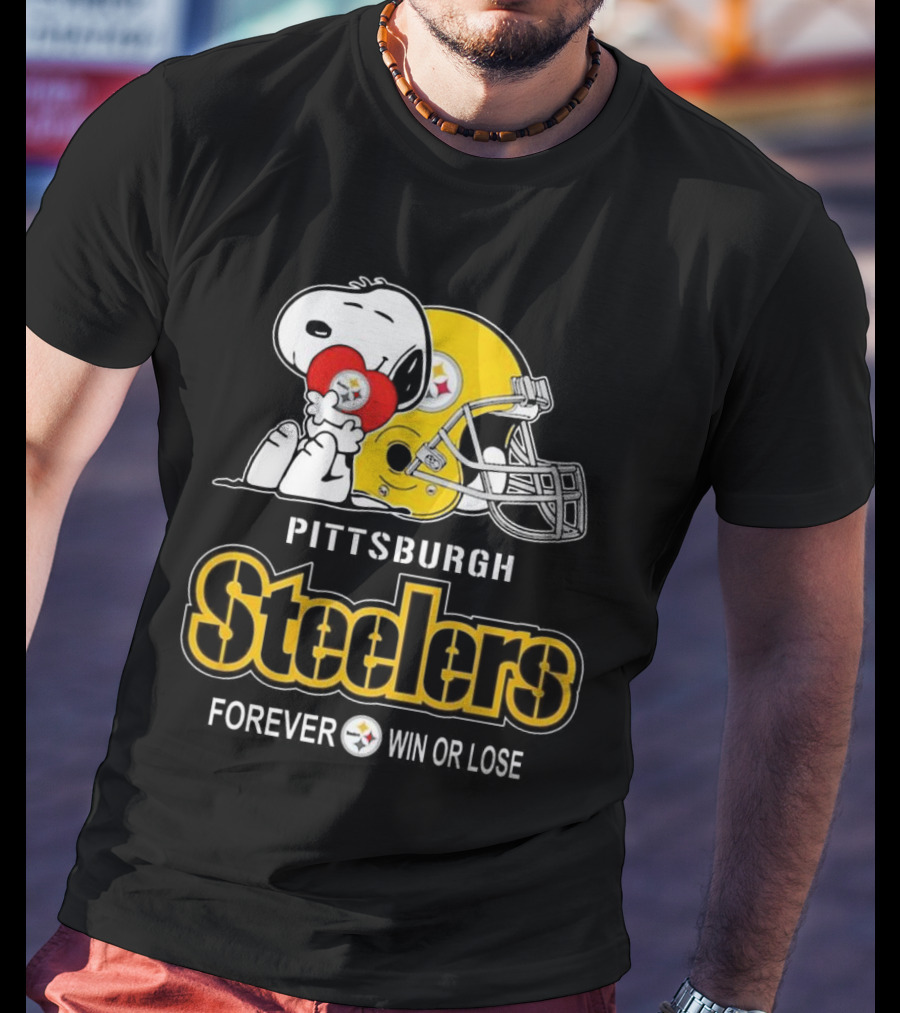 Snoopy Pittsburgh Steelers Forever Win Or Lose T-Shirt
