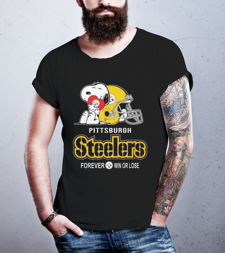 Snoopy Pittsburgh Steelers Forever Win Or Lose T-Shirt