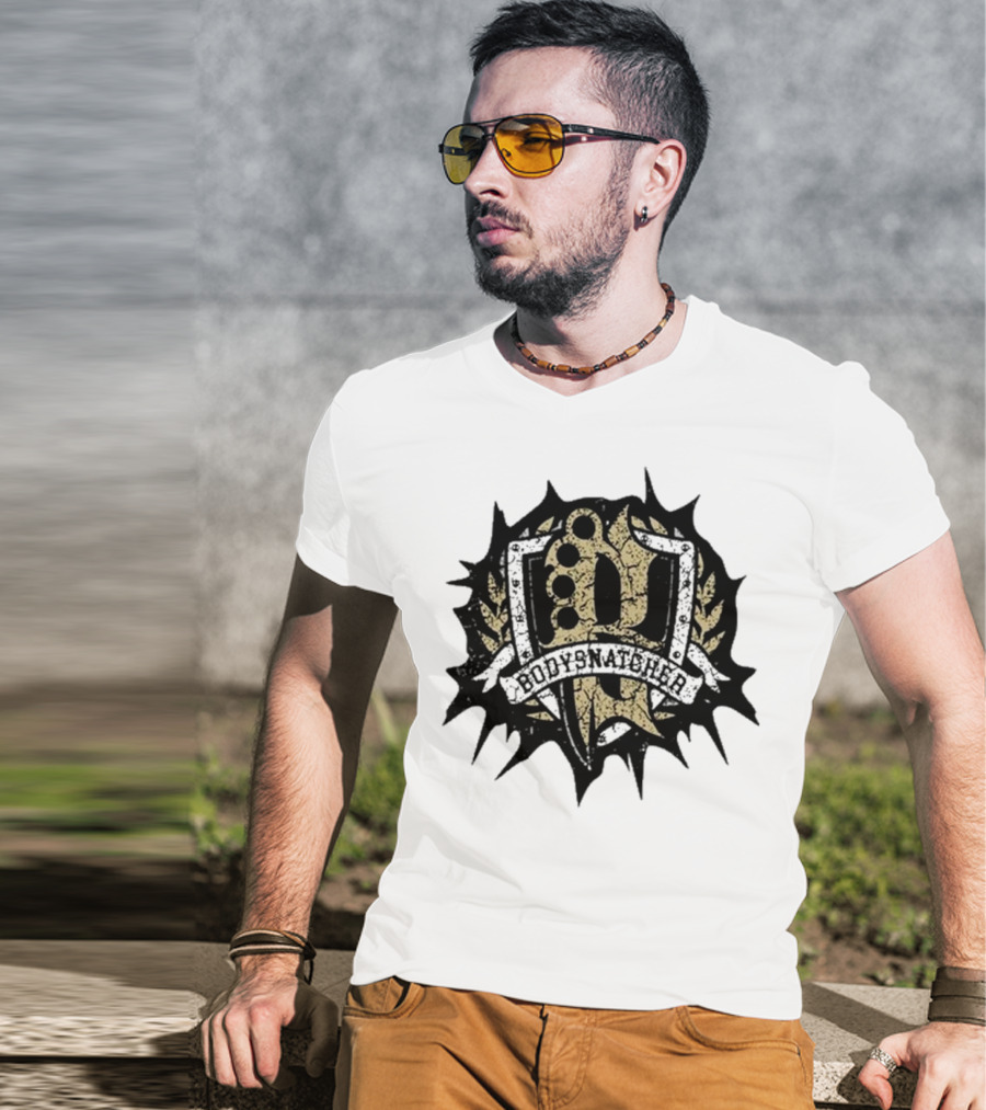 Bodysnatcher Brass Knuckles Emblem Mosh Club Badge T-Shirt