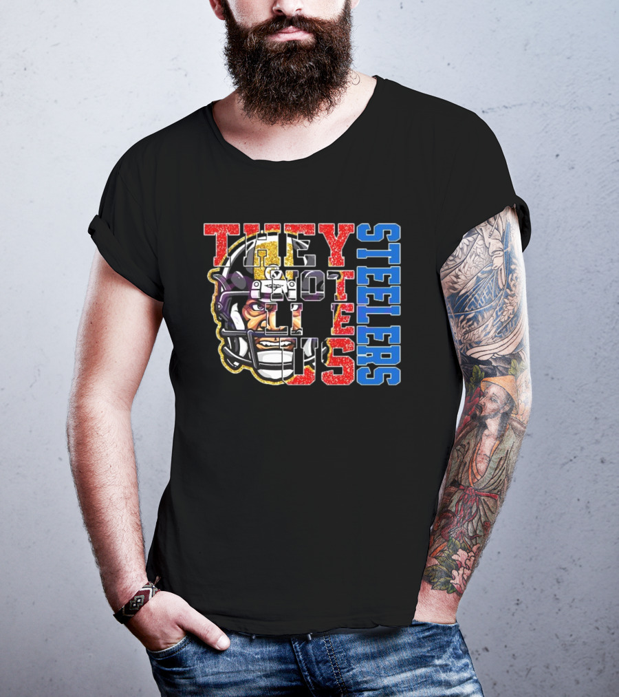 Glitter Pittsburgh Steelers They Not Like Us 2025 Football Helmet T-Shirt