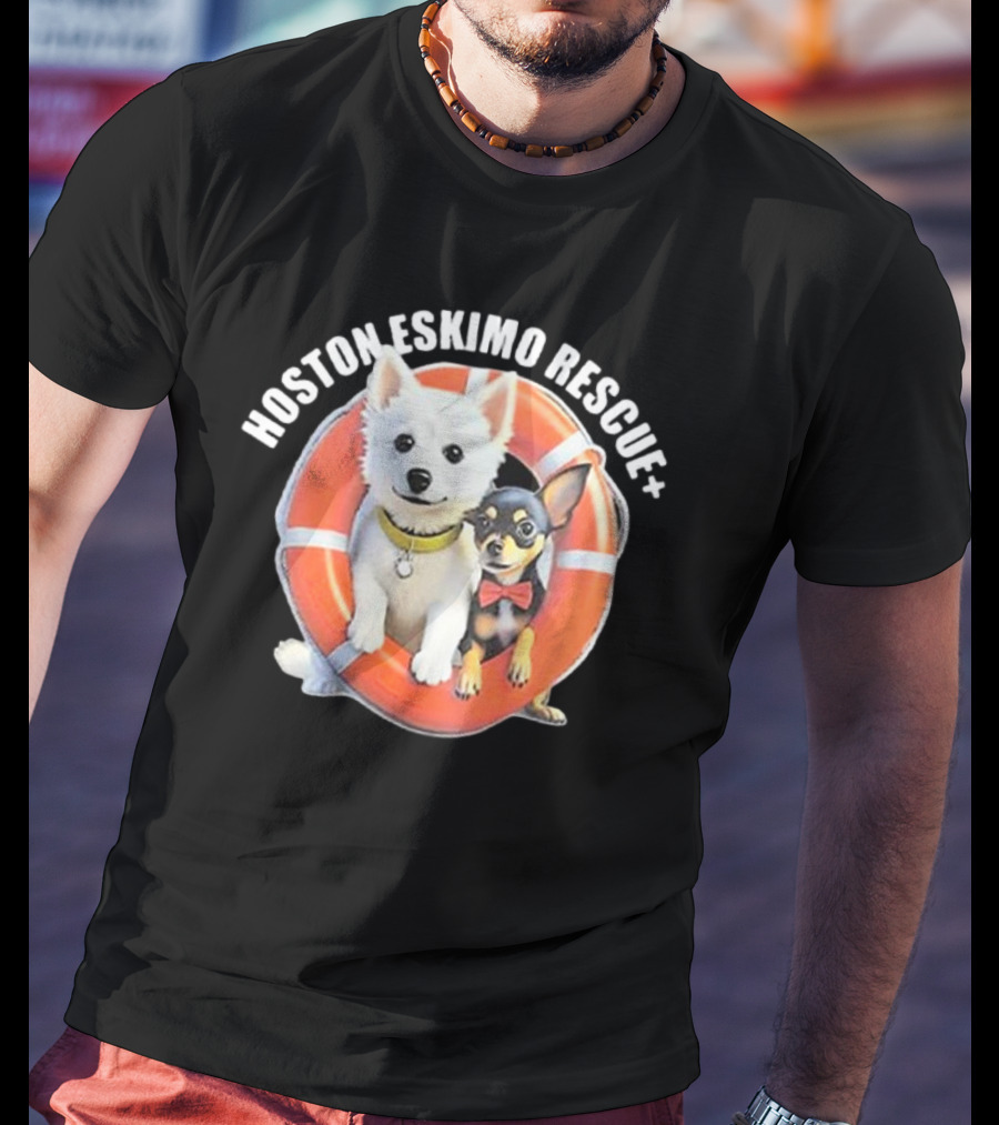 Hosotn Eskimo Rescue Dogs IN Lifebuoy T-Shirt