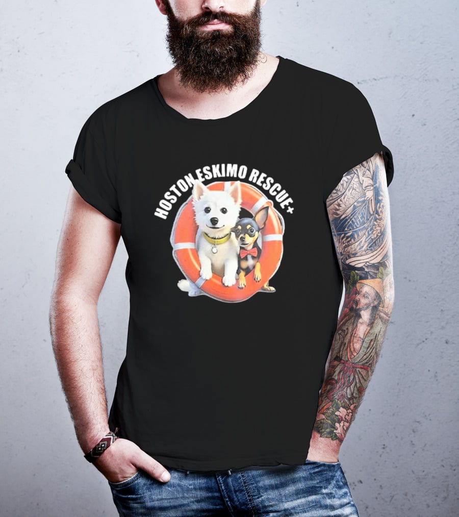 Hosotn Eskimo Rescue Dogs IN Lifebuoy T-Shirt