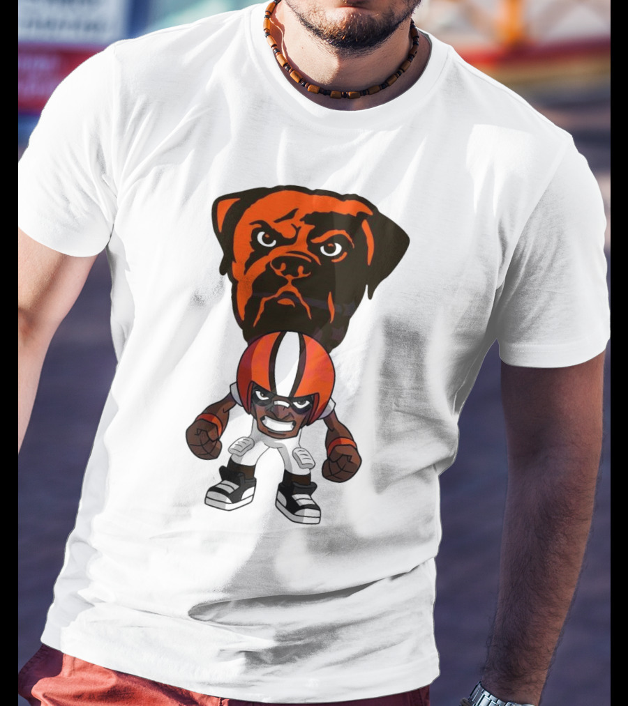 Cleveland Browns NFL Rush Zone Cartoon Character Dog 2025 T-Shirt