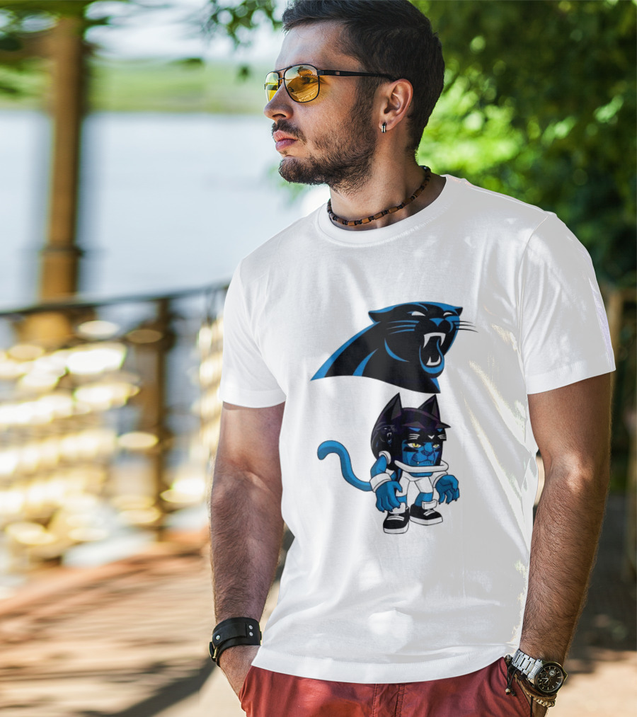 Rush Zone Carolina Panthers NFL Cartoon Character 2025 Football Mascot T-Shirt