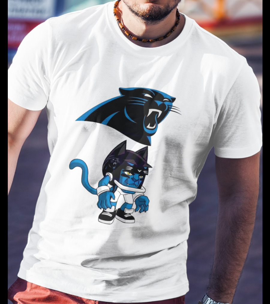 Rush Zone Carolina Panthers NFL Cartoon Character 2025 Football Mascot T-Shirt