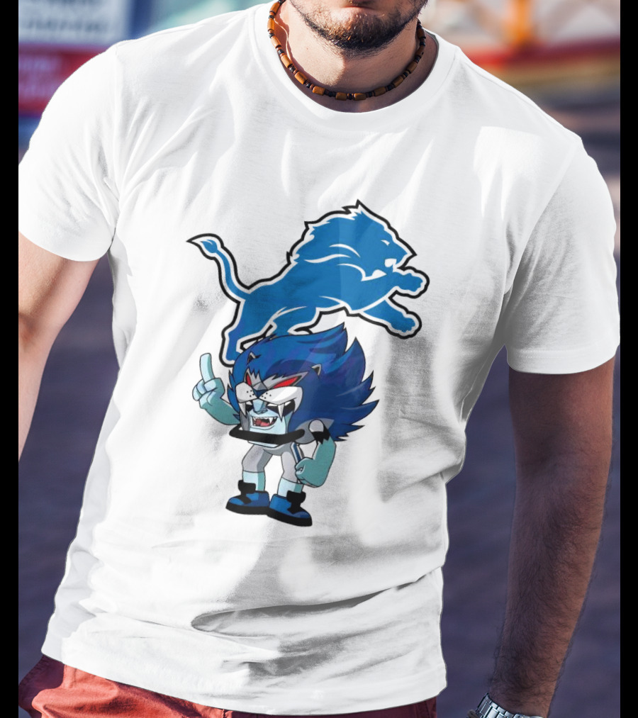 Rush Zone Detroit Lions NFL Cartoon Character Roary 2025 T-Shirt